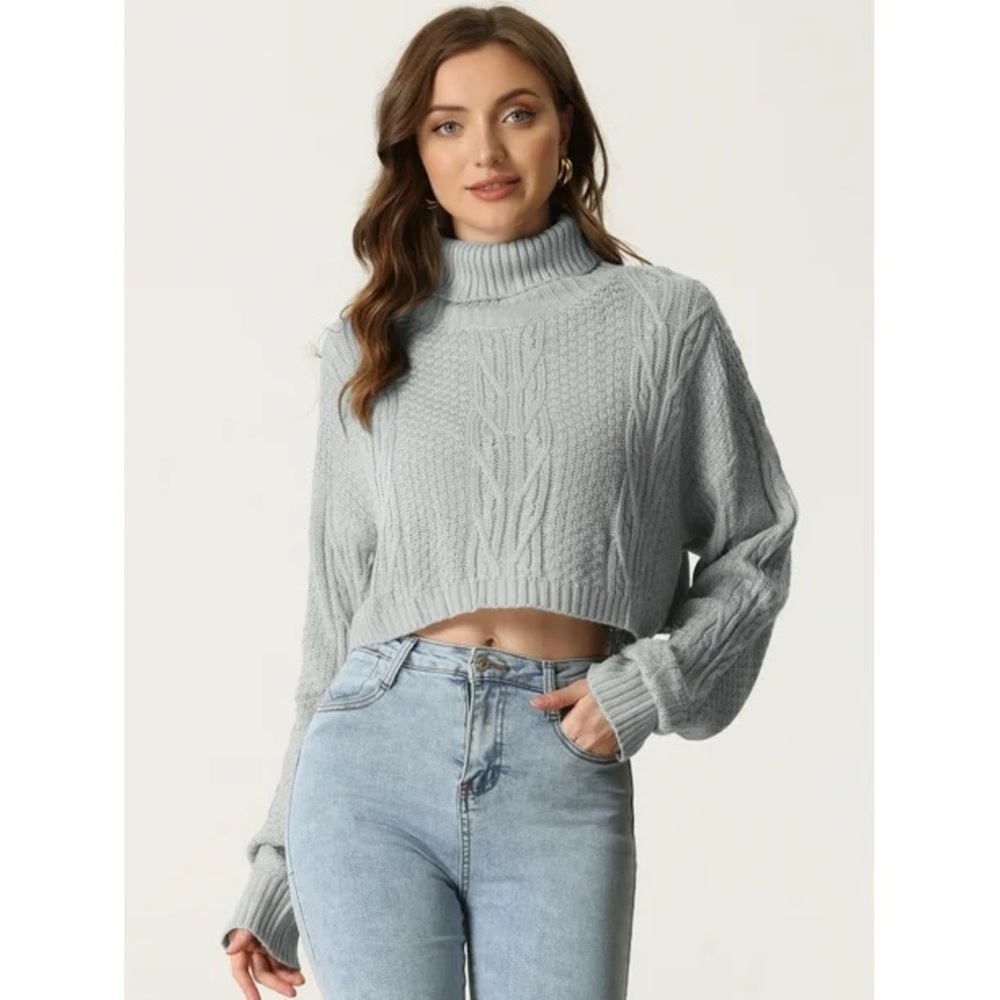 Cropped Turtleneck Sweater